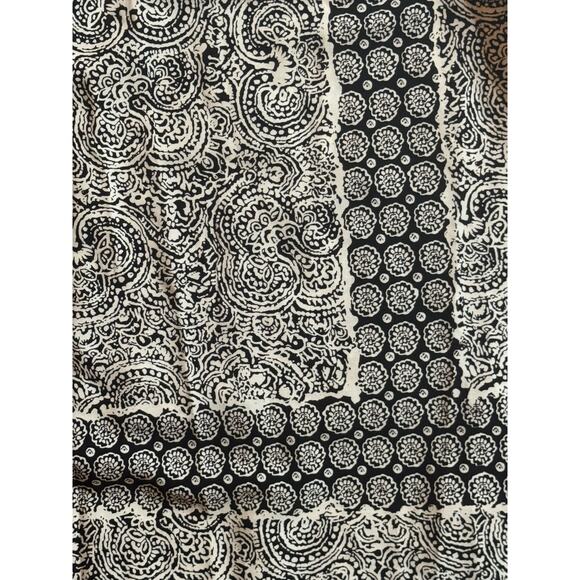 Ann Taylor Loft Maxi Dress Womens 0 Long Boho Bohemian Batik Cream Black Neutral - Picture 4 of 10